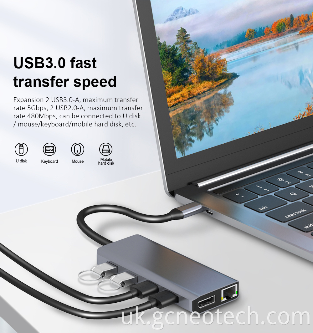 12-in-1 Docking Station Adapter Type C Laptop USB